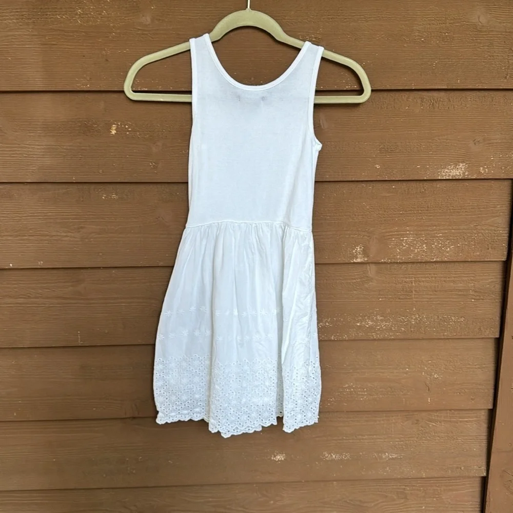 GAP Kids White Ribbed Tank Eyelet trim dress size L (10)